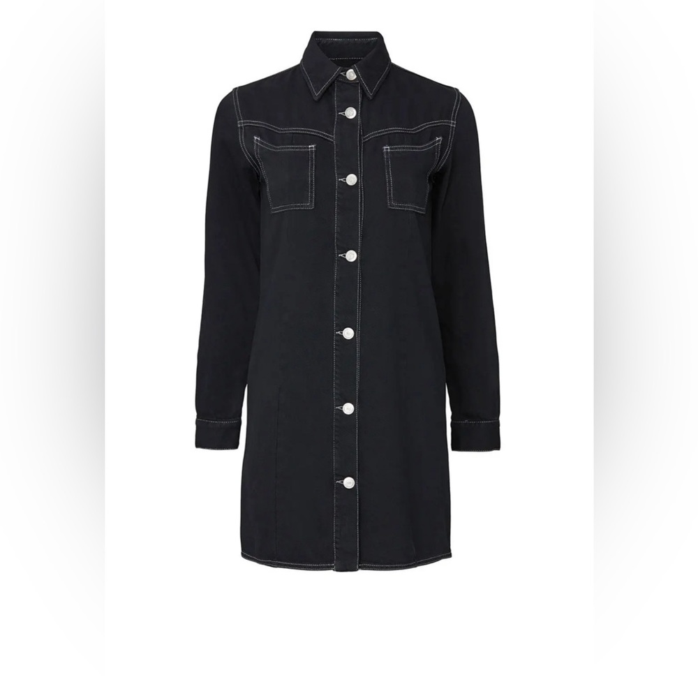 GANNI BLACK WESTERN DENIM DRESS
